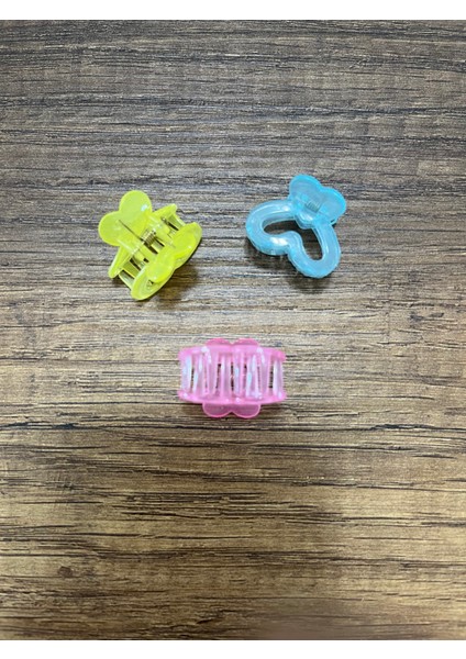 Kız Çocuk Kadın Kalp Figürlü 6'lı Mandal Toka Seti Küçük Kıskaçlı Toka Renkli Rengarenk