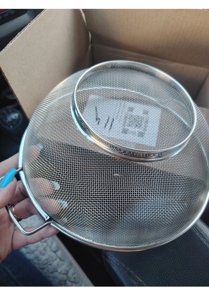 18 cm Süzgeç - Makarna Süzgeci Pirinç Meyve Süzgeci 304 Paslanmaz Çelik 721937