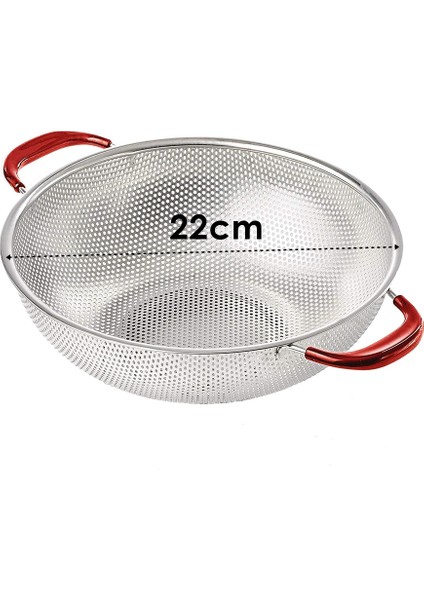 22 cm Kevgir Yuvarlak Süzgeç Profesyonel 304 Paslanmaz Çelik 721932 fırsatları
