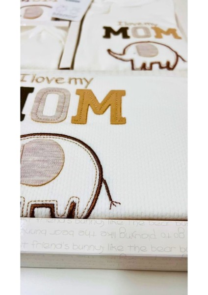 My Baby Kumsal % 100 Coton 10 Lu Hastane Çıkışı Yeni Sevimli Balonlu Fil Desenli ekru 10066 modelleri