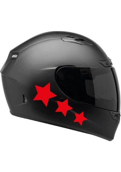 Tek Renk Üçlü Yıldız (triple Star Helmet Stickers) Kask Sticker Etiket Modeli 2