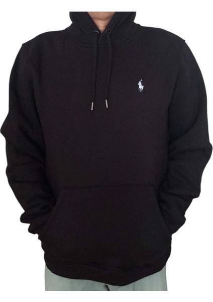 Erkek Kapüşonlu Bağcıklı Kanguru Cepli Siyah Sweatshirt Esk-Plb fiyatları