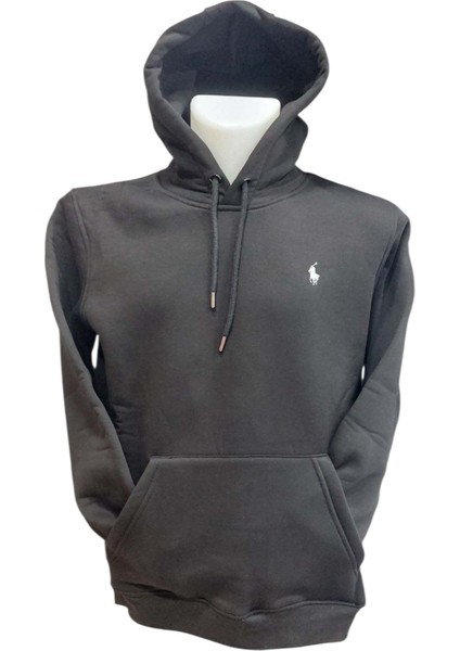 Erkek Kapüşonlu Bağcıklı Kanguru Cepli Siyah Sweatshirt Esk-Plb modelleri