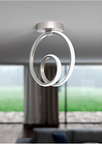 Elegant Model Plafonyer Krom Kaplama LED Avize Oturma Odası Çocuk Odası Koridor Beyaz Işık