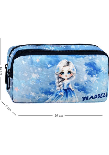 Waddell Lisanslı Buz Kız Elsa Temalı 2 Cepli Kalem Kutusu