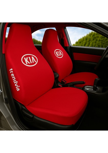 Kıa Uyumlu Kırmızı Koltuk Kılıfı Takımı – Penye Kumaş Ön ve Arka Koltuk Koruyucu