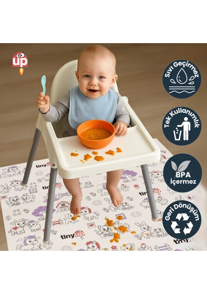 Tek Kullanımlık Mama Sandalyesi Altı & Aktivite Örtüsü - 100X120 cm – 30 Adet Sıçrama Koruyucu Matı fiyatları