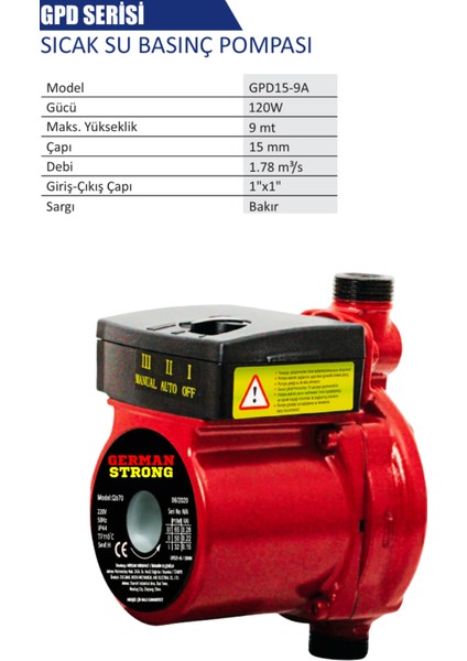 Profesyonel Alman Tasarımı Bakır Sargılı 1 Inç Sıcak Su Basınç Pompası Motoru fiyatları
