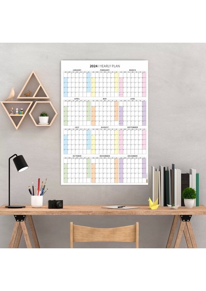 2026 Amerikan Standardı Takvim, Yıllık Planlayıcı Duvar Takvimi, Sunday Start Wall Planner
