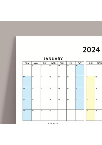 2026 Amerikan Standardı Takvim, Yıllık Planlayıcı Duvar Takvimi, Sunday Start Wall Planner fırsatları