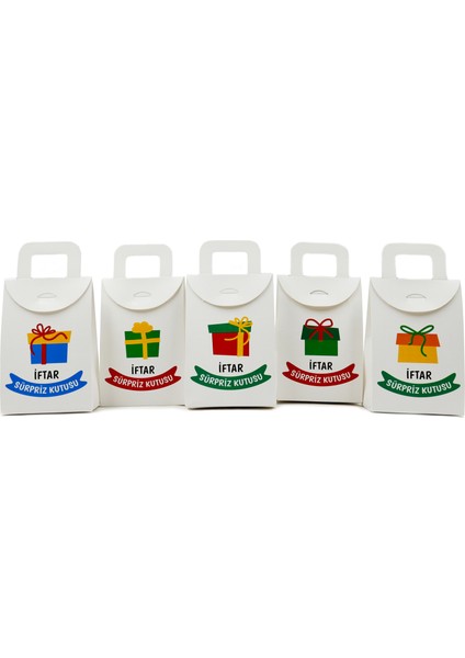 10X15 cm Ramazan ( Boş) Iftar Sürpriz Hediye Kutusu, 5 Adet Numarasız,