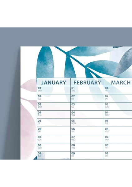 Çiçekli 2026 Yıllık Planlayıcı Duvar Takvimi, 2026 Takvim, Aylık Planlama, Wall Planner modelleri