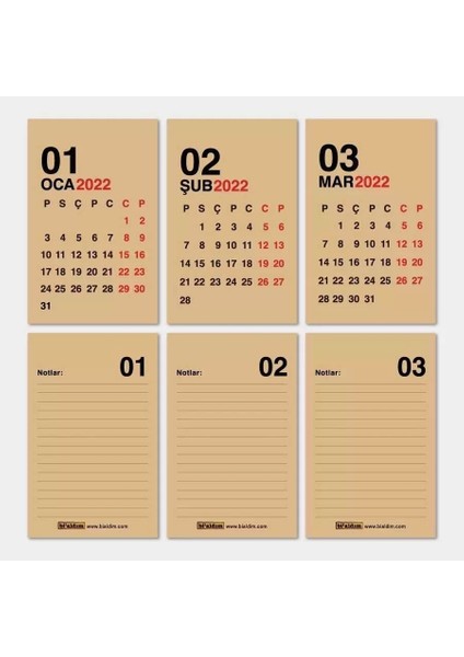 Haftalık Planlayıcı 2026 Masa Takvimi Kırmızı Kraft fiyatları