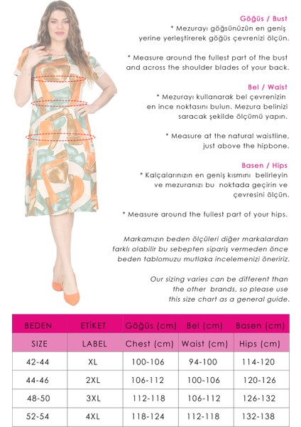 Kadın Turuncu Yeşil Geometrik Desen Midi Elbise fiyatları