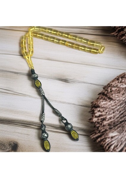 Damla Kehribar Kazaz Gümüş Püsküllü Tesbih fırsatları