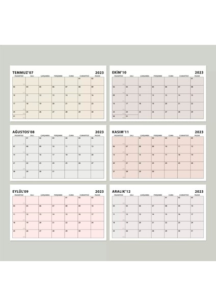 Boho Renk Aylık Planlama Masa Takvimi, 2026 Takvim, Minimalist Fonksiyonel Takvim - Siyah Renk modelleri