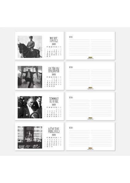 2026 Atatürk Takvimi - Atatürk Fotoğraflı 2026 Masa Takvimi - Kahverengi modelleri