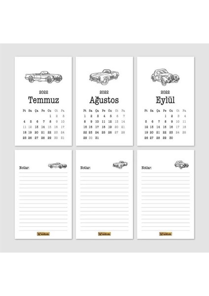 Klasik Araba Takvim 2026 Masa Takvimi Kırmızı fırsatları