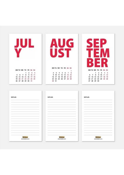 2026 Masa Takvimi Ingilizce - Kırmızı fırsatları