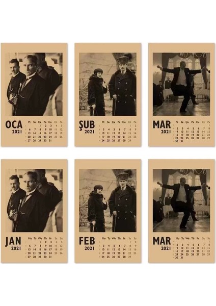 Atatürk Fotoğraflı 2026 Masa Takvimi - Dikey Siyah Kraft fiyatları