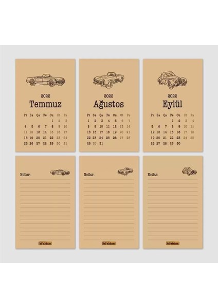 Klasik Araba Takvim 2026 Masa Takvimi Kırmızı Kraft fırsatları