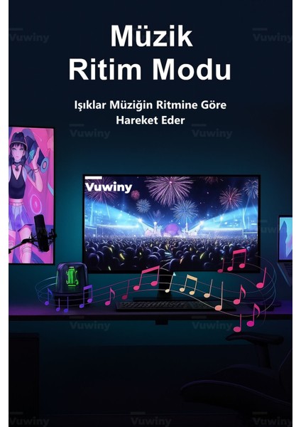 Bilgisayar Monitör Görüntüye Duyarlı Sync Neon Ambilight LED Aydınlatma (24" Inç) indirimleri