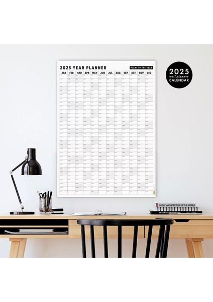 2026 Yıllık Planlayıcı Duvar Takvimi, Aylık Planlayıcı Aile Takvimi, Siyah Beyaz Takvim