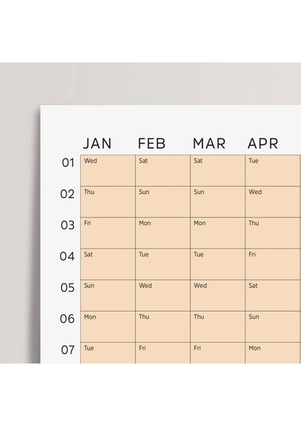 2026 Yıllık Takvim Planlayıcı, Planlayıcı Duvar Takvimi, Pastel Somon Turuncu Renk fiyatları