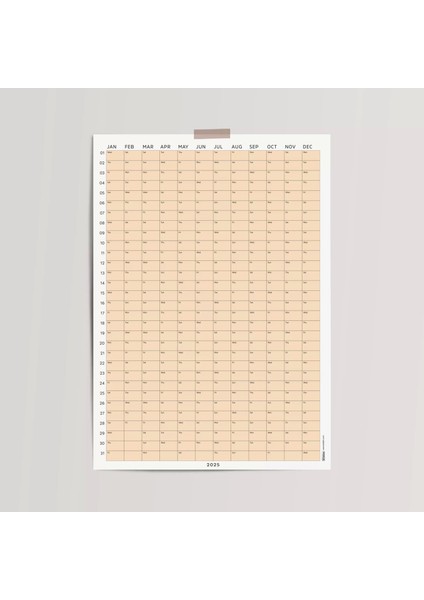 2026 Yıllık Takvim Planlayıcı, Planlayıcı Duvar Takvimi, Pastel Somon Turuncu Renk fırsatları