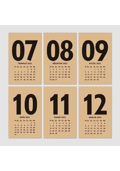 Kırmızı Kraft 2026 Masa Takvimi Ingilizce Türkçe Takvim modelleri