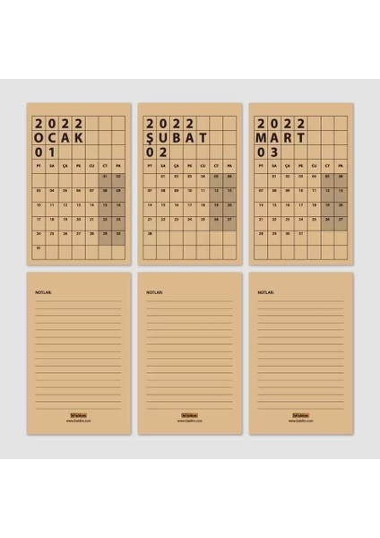 Takvim 2026 Masa Takvimi Kraft Kırmızı fiyatları