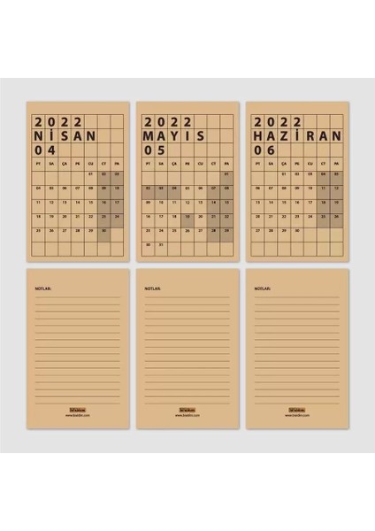 Takvim 2026 Masa Takvimi Kraft Kırmızı modelleri