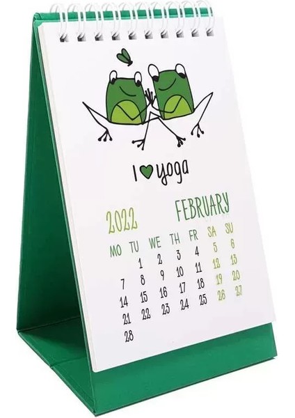 Yoga Takvim Yoga Yapan Kurbağa Türkçe Ingilizce 2026 Masa Takvimi Yeşil fiyatları