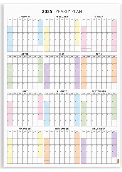 Amerikan Standardı 2026 Yıllık Planlayıcı Duvar Takvimi, United States Calendar indirimleri