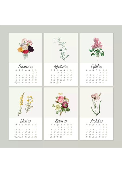 Çiçekli Masa Takvimi, Vintage Çiçekli Takvim, Kırmızı Üçgen Takvim, 2026 Masa Takvimi modelleri