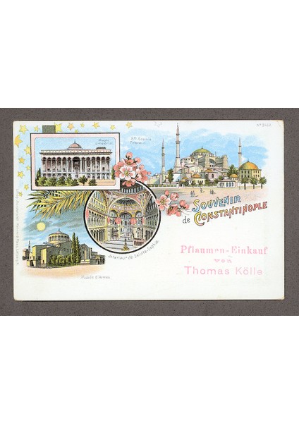 Litho Istanbul Constantinople Osmanlı Dönemi Kartı 1900`LER *nadir