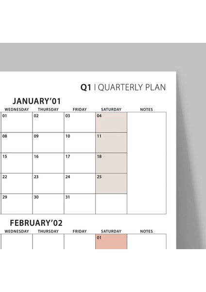 Amerikan Standardı Takvim, Üç Aylık Planlayıcı 2026 Duvar Takvimi, Ocak - Mart 2026, 90 Günlük Planlama, Yılın Birinci Çeyreği Takvimi, Kahverengi, Pazar Günü Başlangıçlı Takvim - 70X100CM indirimleri