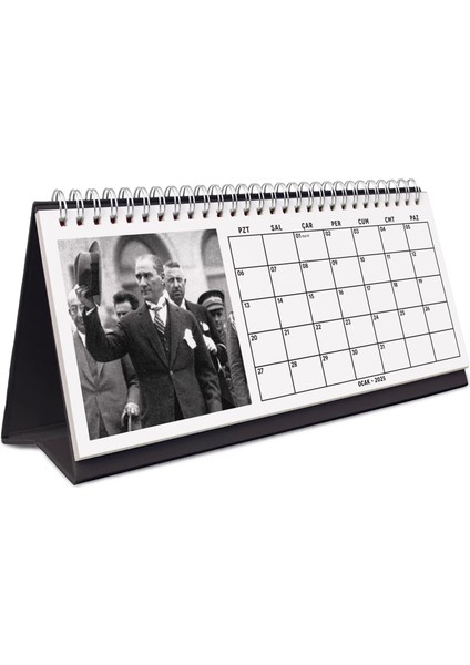 Çift Taraflı 2026 Atatürk Fotoğraflı Takvim, Aylık Planlayıcı Takvim, Büyük Ebat Masa Takvimi