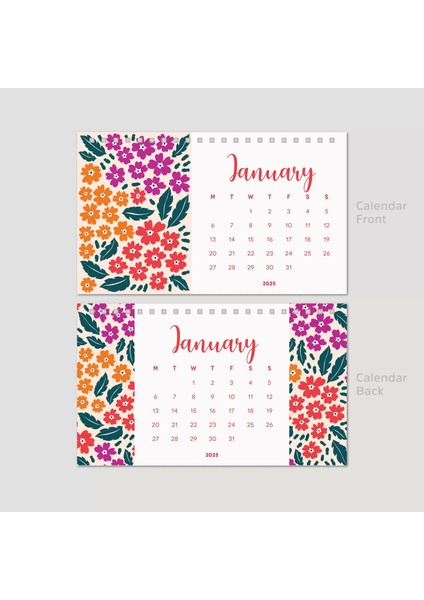 Çiçek Galerisi 2026 Masa Takvimi, Rengarenk Çiçekli Takvim, 2026 Desk Calendar, Flowers Calendar 2026, Floral Calendar modelleri