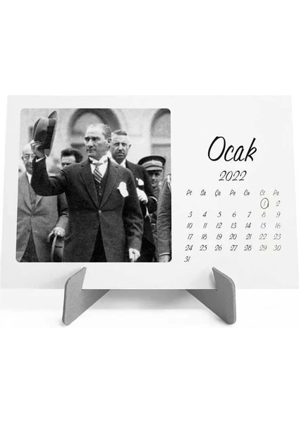 Atatürk Fotoğraflı 2026 Masa Takvimi Gri Yatay Form fiyatları