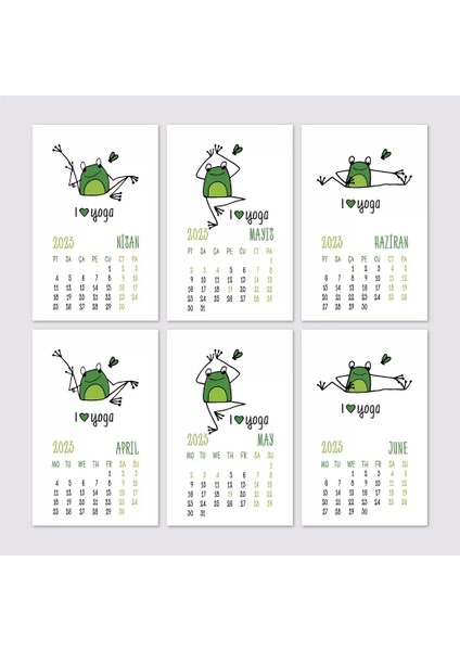 Kurbağa Konseptli 2026 Yoga Takvimi, 2026 Yoga Takvim, Yeşil Kurbağa Masa Takvimi fırsatları