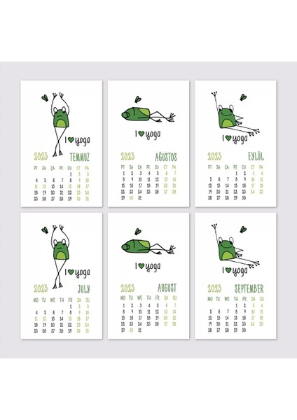 Kurbağa Konseptli 2026 Yoga Takvimi, 2026 Yoga Takvim, Yeşil Kurbağa Masa Takvimi indirimleri