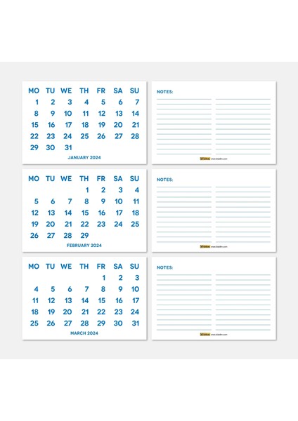 2026 Takvimi, 2026 Masa Takvimi Mavi Renk, 2026 Calendar, 2026 Desk Calendar Blue Color modelleri