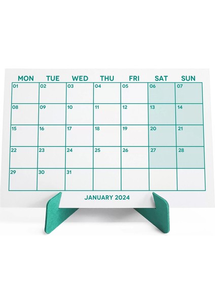 Yeşil Renkli Aylık Planlama 2026 Takvim, 2026 Masa Takvimi, Green Color Monthly Planner Calendar fiyatları
