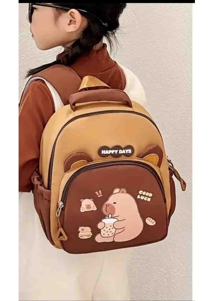 Capybara Desenli Anaokulu Cocuk Çantası