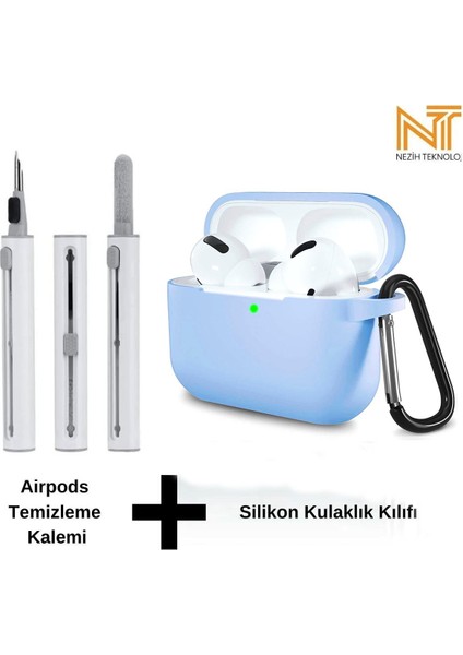 Airpods Pro 2. Nesil Uyumlu Yüksek Kalite Liquid Silikon Tıpalı Kılıf ve Elektronik Temizleme Kalemi