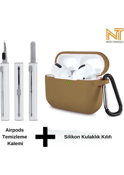 Airpods Pro 2. Nesil Uyumlu Yüksek Kalite Liquid Silikon Tıpalı Kılıf ve Elektronik Temizleme Kalemi