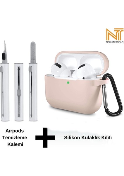 Airpods Pro 2. Nesil Uyumlu Yüksek Kalite Liquid Silikon Tıpalı Kılıf ve Elektronik Temizleme Kalemi