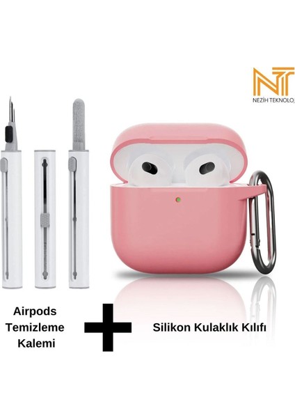 Apple Airpods 4. Nesil Uyumlu Yüksek Kalite Liquid Silikon Tıpalı Kılıf ve Elektronik Temizleme Kalemi