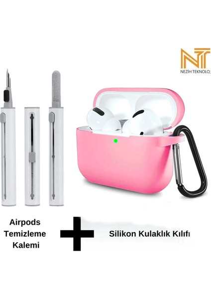 Airpods Pro 2. Nesil Uyumlu Yüksek Kalite Liquid Silikon Tıpalı Kılıf ve Elektronik Temizleme Kalemi